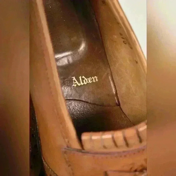 Stunning ALDEN Light Brown Leather  Tassel Kilted Brogue Wingtip Shoes 11D USA - Picture 9 of 11